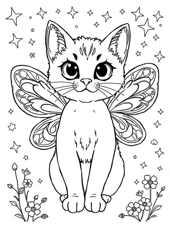 sparkling fairy cat illustration