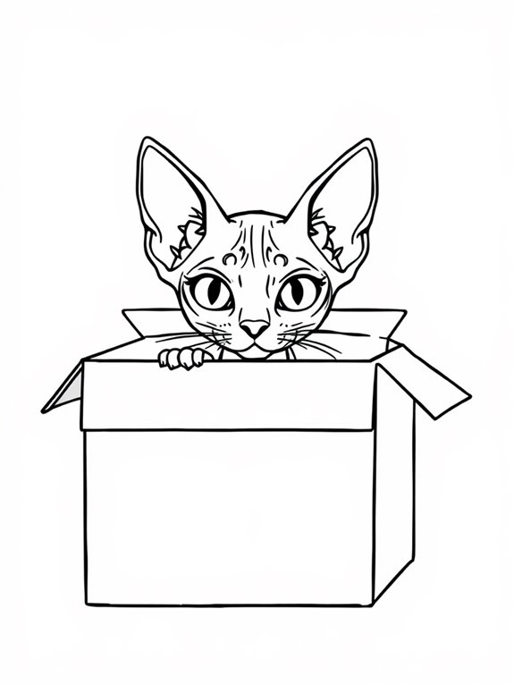 sphynx cat in box