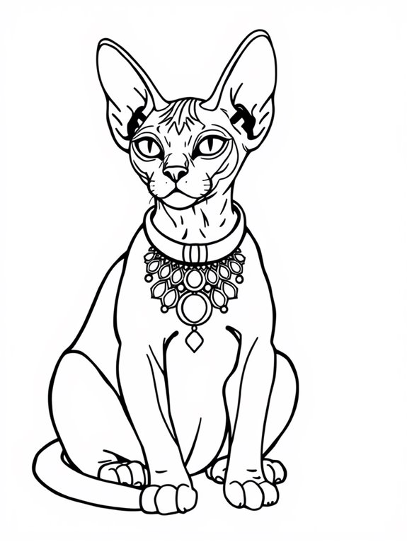 sphynx cat with collar