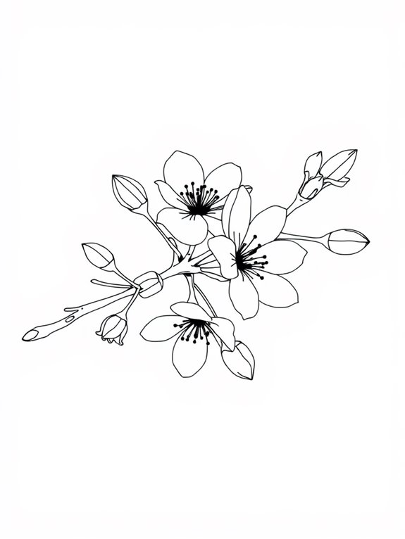 spring blossom coloring page