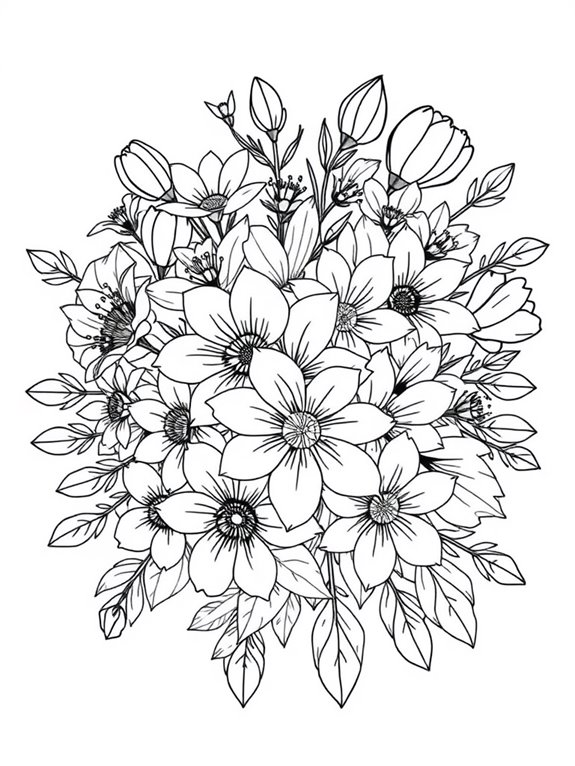 spring flower coloring page