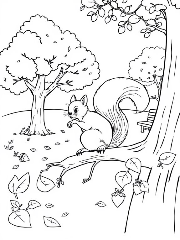 squirrel coloring page activity