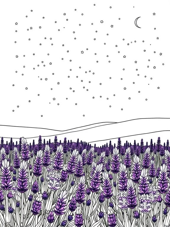 starry night lavender field