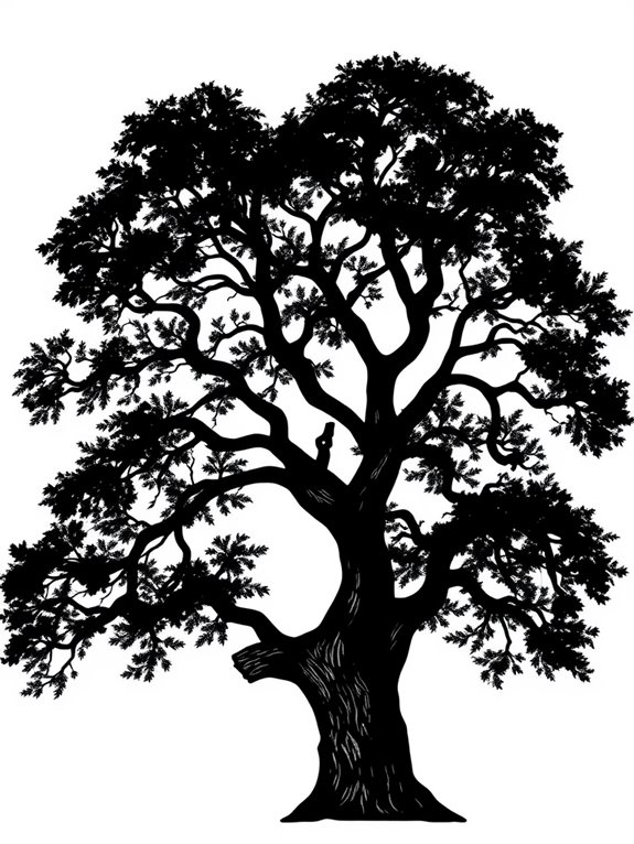 stylized elm coloring page