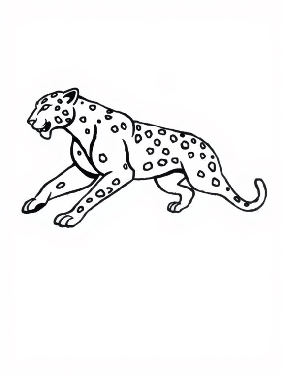 stylized jaguar silhouette coloring page