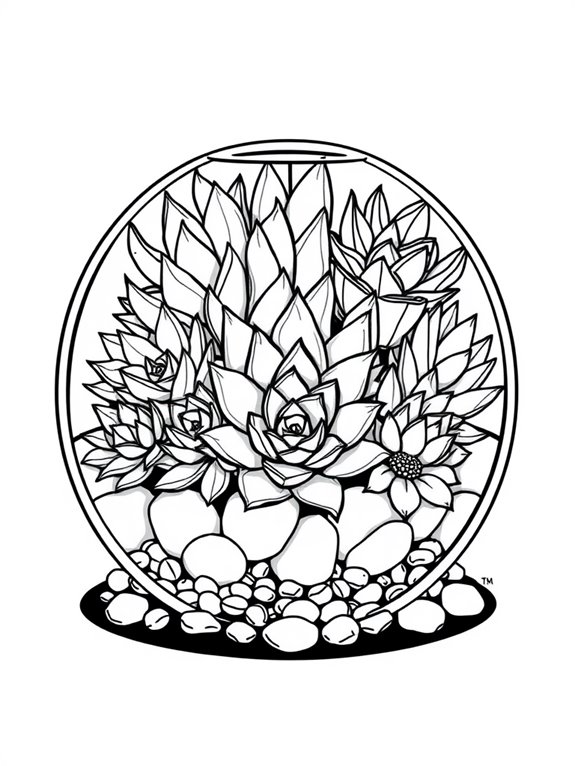 succulents in terrarium design