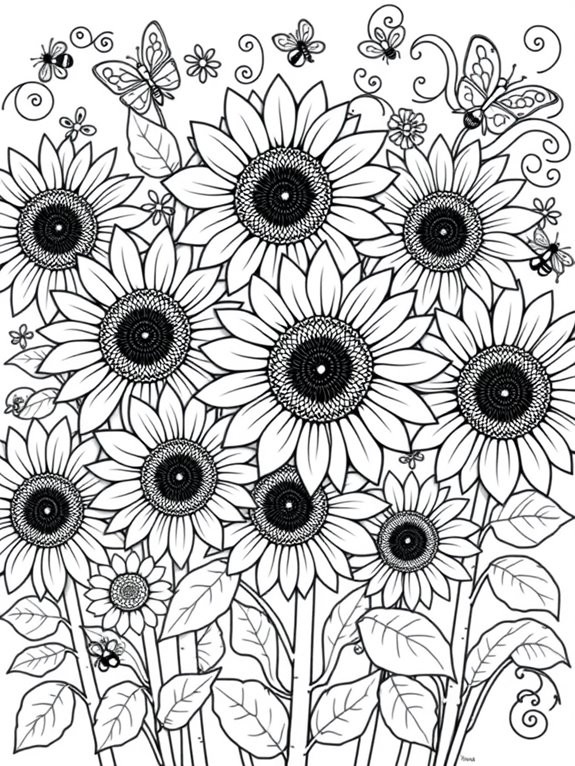 sunflowers with smiling faces