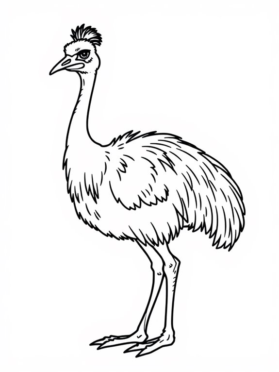 tall emu coloring page