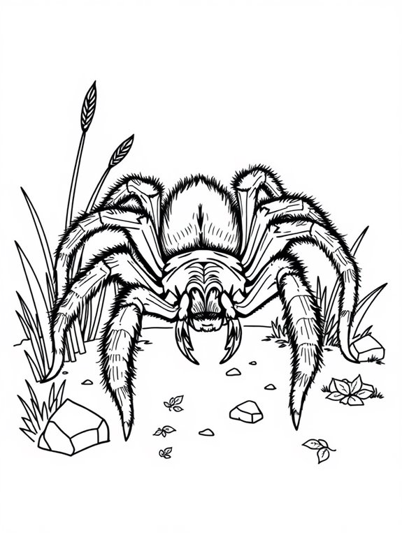 tarantula coloring page adventure