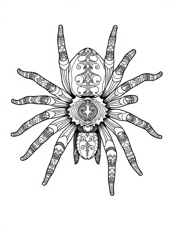 tarantula coloring page design