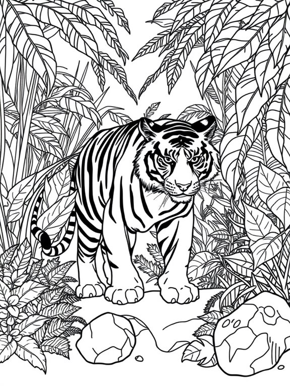 tigers in jungle coloring