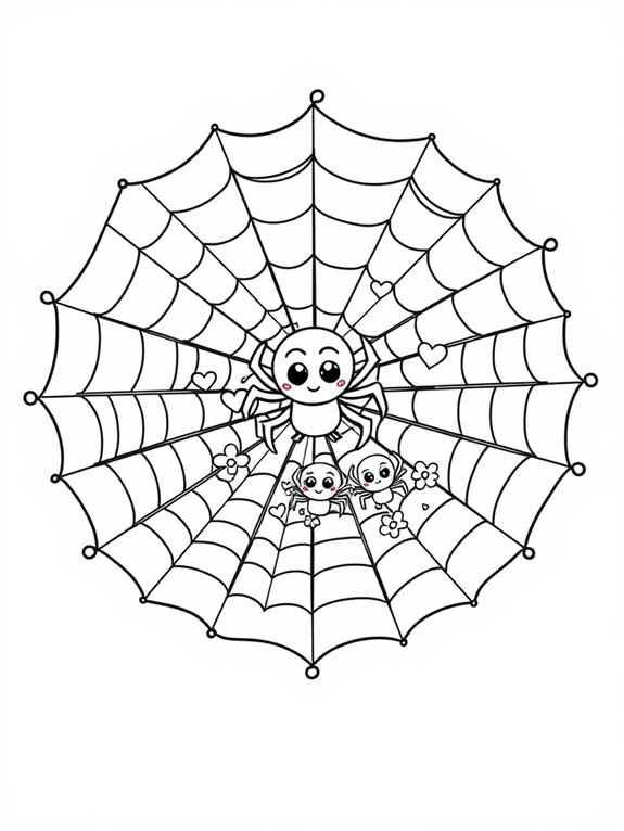 tiny spider family web