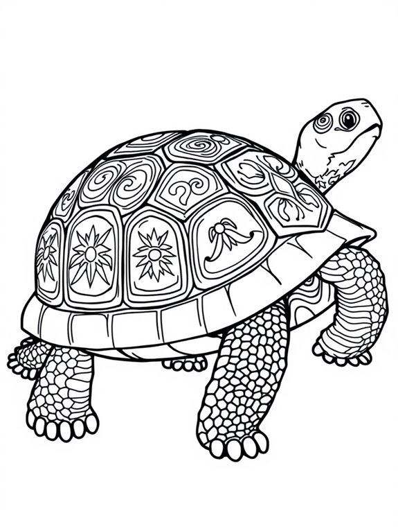 tortoise coloring page design