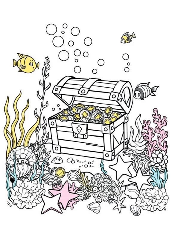 treasure chest underwater scene