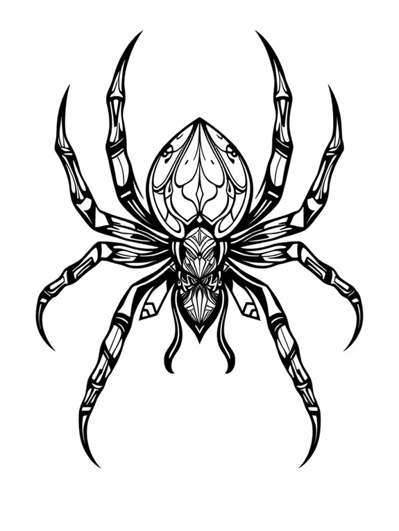 tribal black widow design