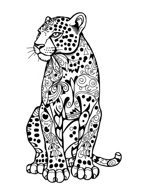 tribal patterned leopard coloring