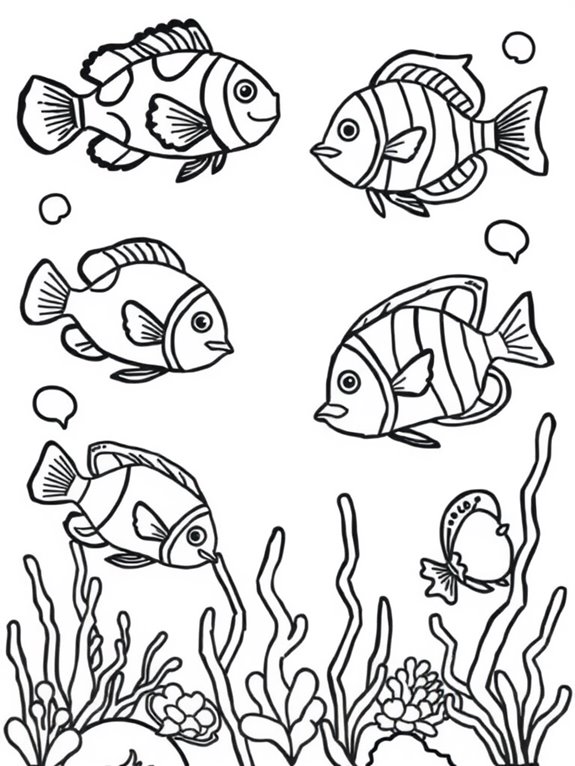 tropical fish coloring page