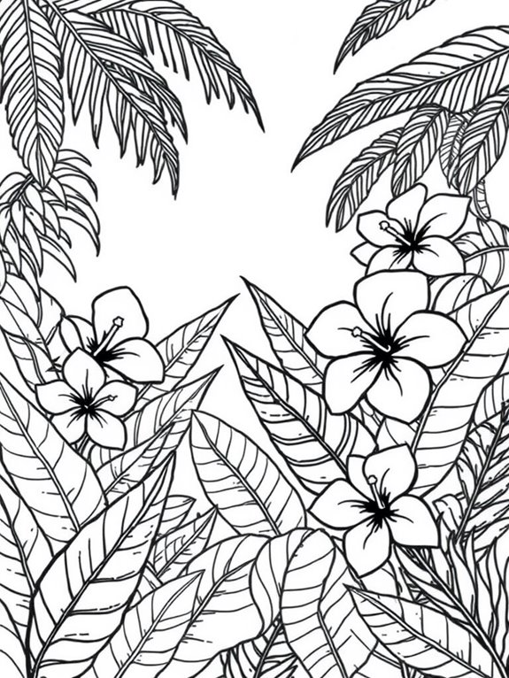 tropical forest coloring page