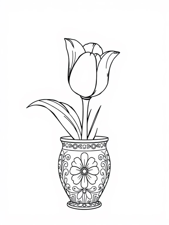 tulip coloring page design