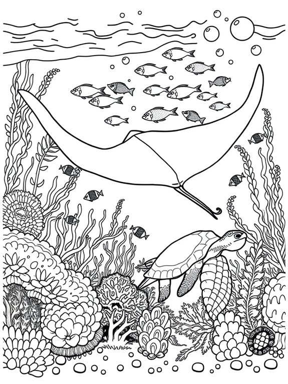 underwater coloring page adventure