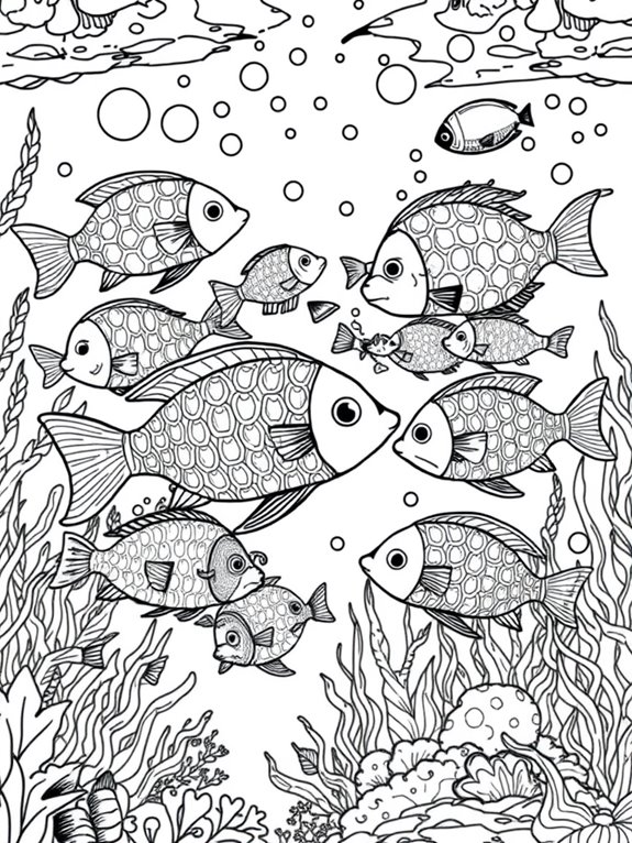 underwater fish coloring page