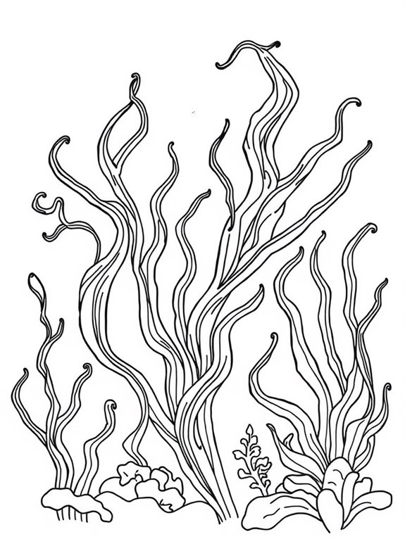 underwater seaweed coloring page