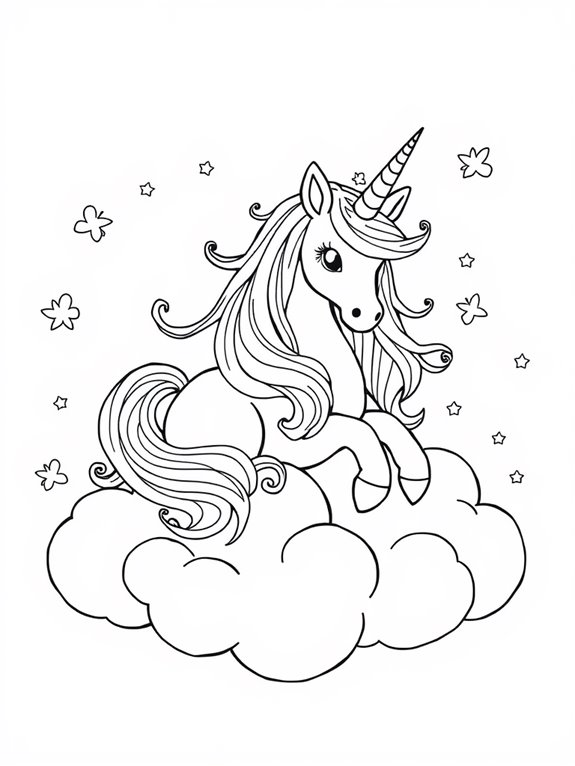 unicorn resting on cloud