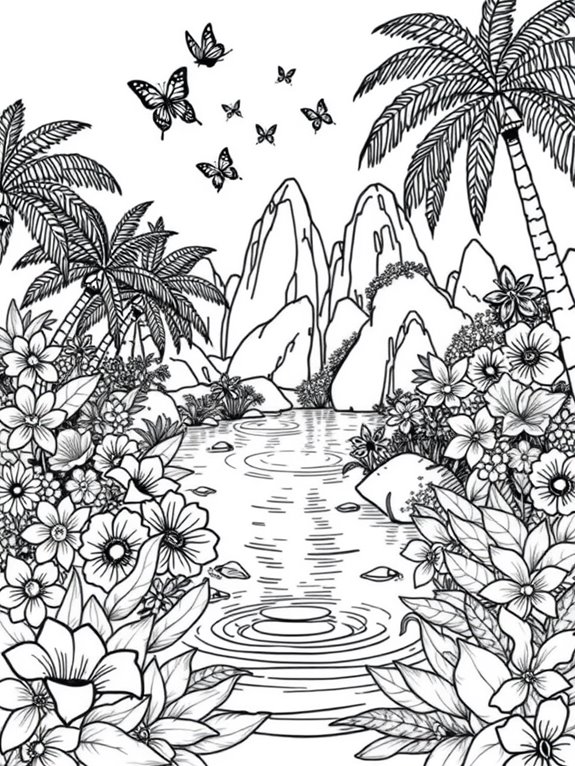 vibrant floral oasis illustration