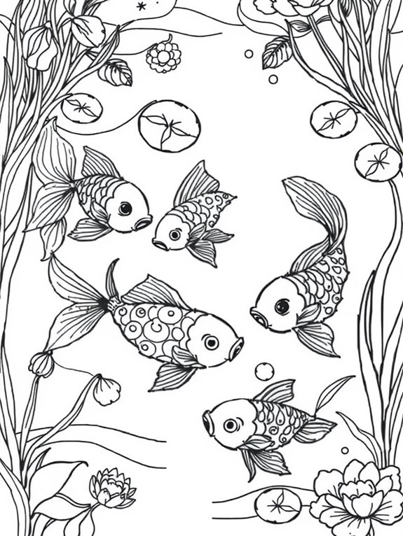 vibrant patterned goldfish illustration