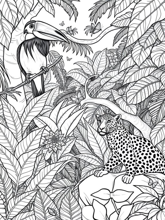 vibrant rainforest animal art