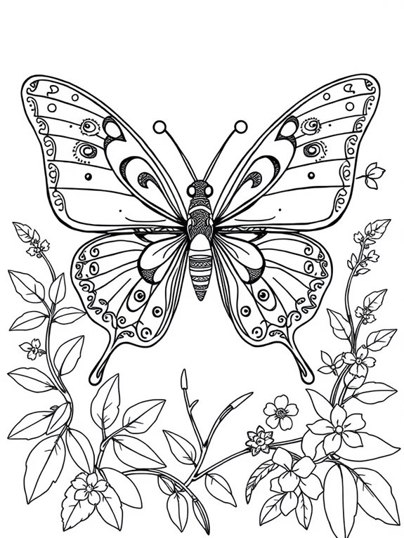 vibrant rainforest butterfly illustration