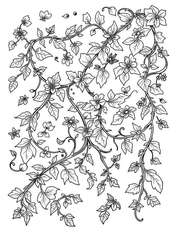 vine coloring page design