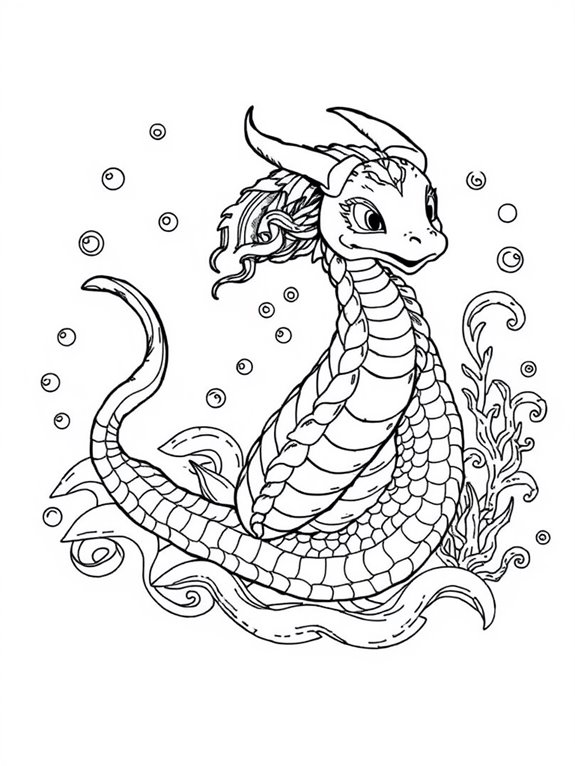 vintage sea serpent illustration