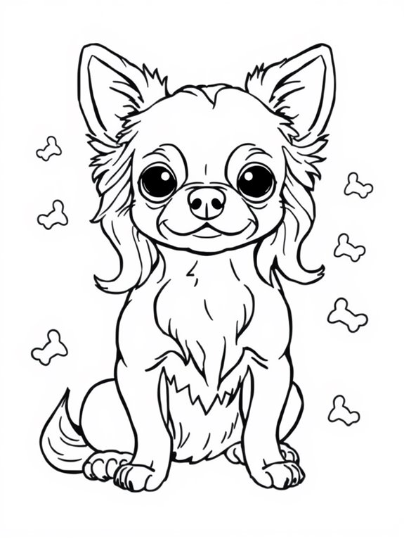 wavy furred chihuahua coloring page