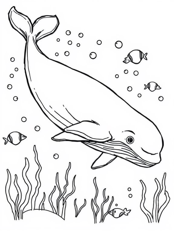 whales coloring page ocean