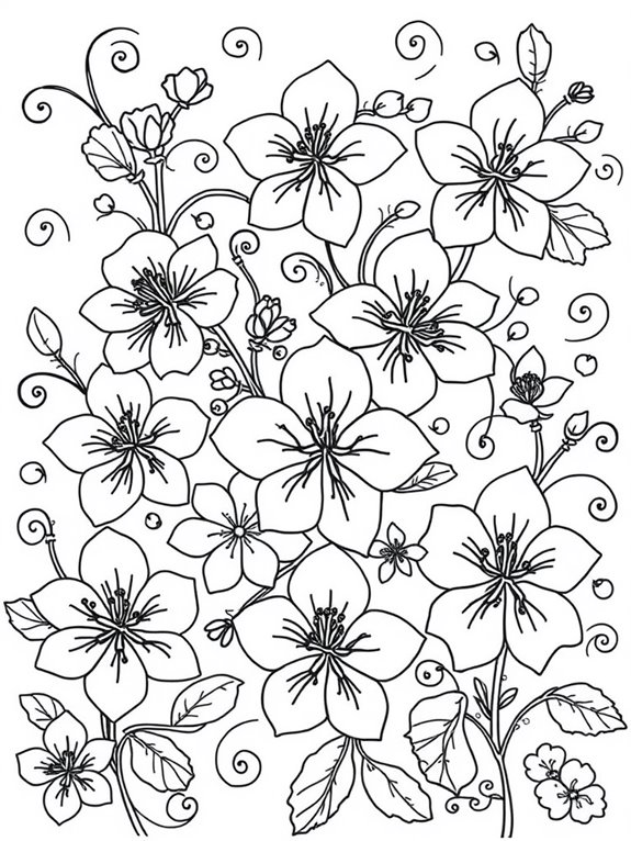 whimsical azaleas coloring page