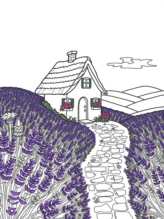 whimsical cottage in lavender