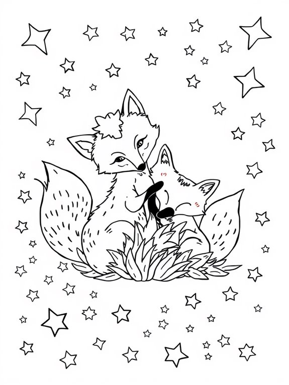 whimsical foxes and stars