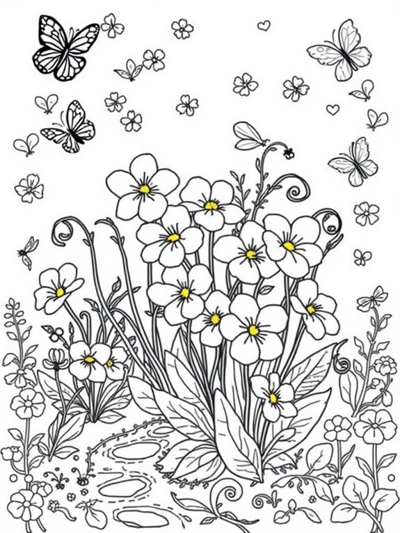 whimsical primrose garden scene