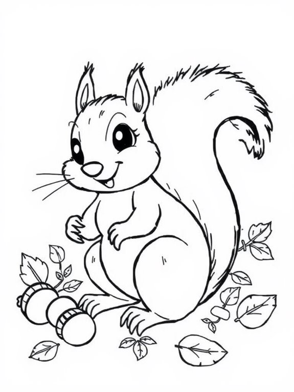 whimsical squirrel coloring page