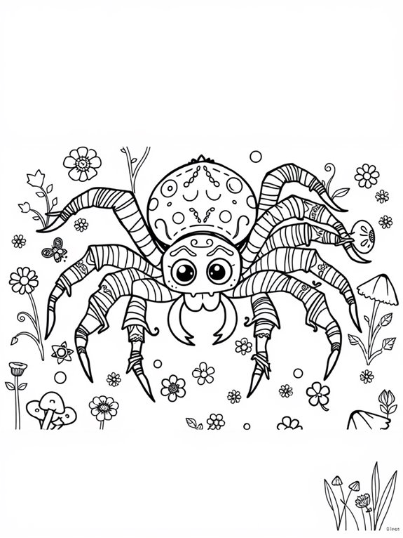 whimsical tarantula coloring page