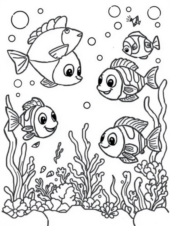 whimsical tropical fish coloring