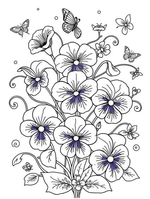 whimsical violet coloring page