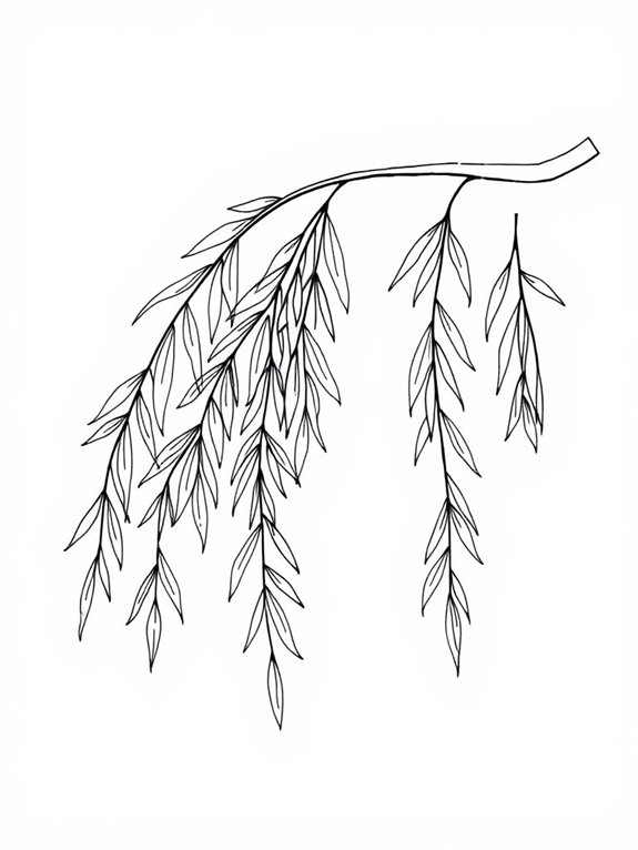 willow branch coloring page