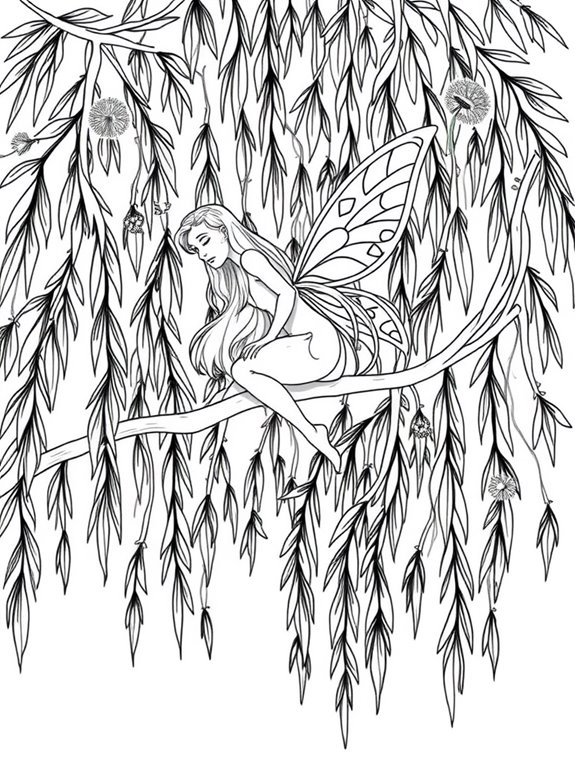 willow fairy coloring page