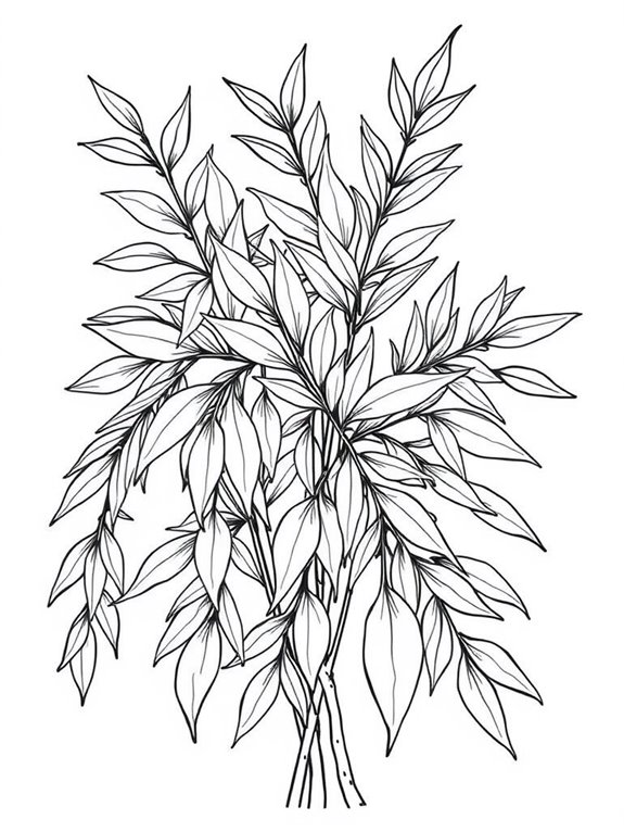 willow leaves coloring activity