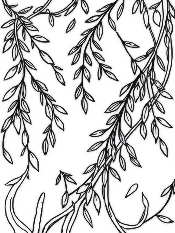 willow patterns coloring page