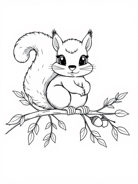 willow squirrel coloring page