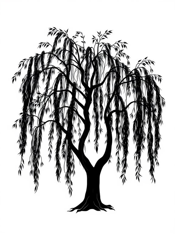 willow tree coloring page