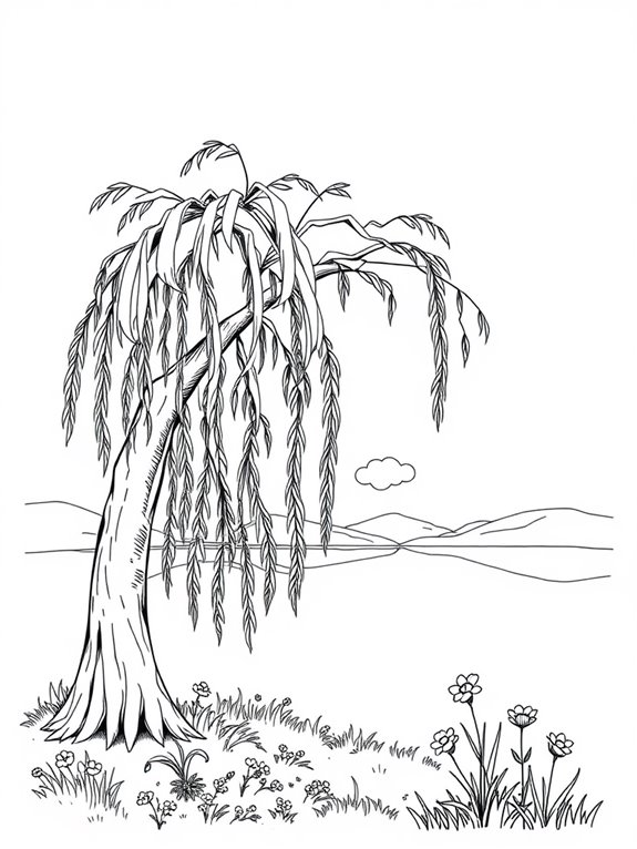 willow tree coloring page